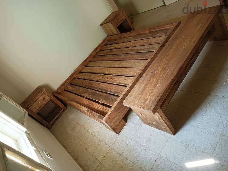 massive pine wood bedroom set غرفة نوم خشب صنوبر روسي 6