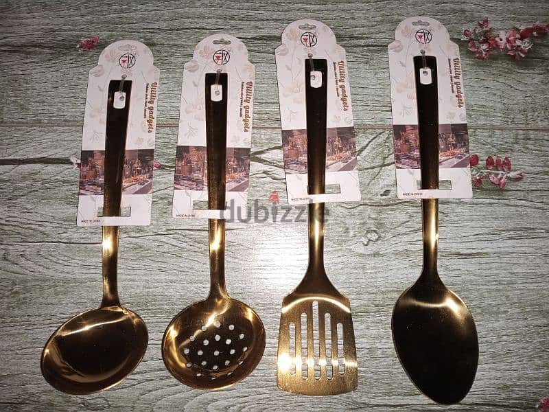 gold excellent stainless steel cooking spoons 2