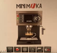 Mini moka suitable for coffee ground & pods