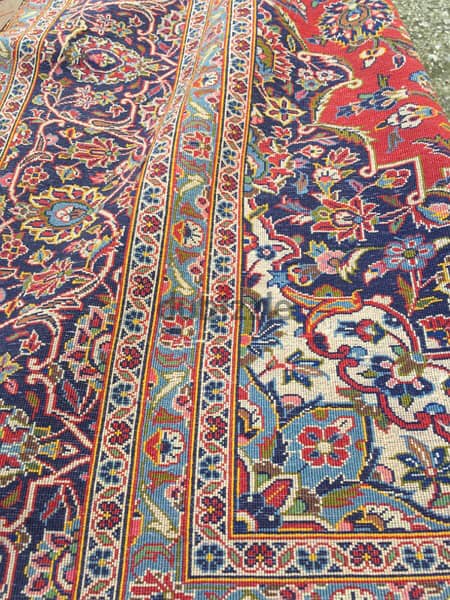 سجادعجمي. 370/270. كاشان كرك. Persian Carpet. Hand made 3