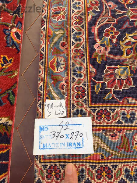 سجادعجمي. 370/270. كاشان كرك. Persian Carpet. Hand made 4