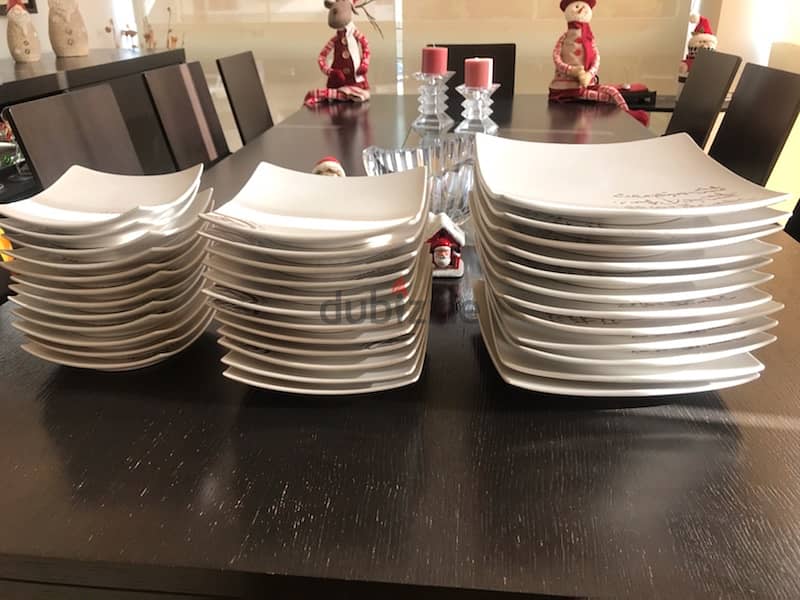 plates , assiettes 3 different size of plates, each size 12 pieces 9