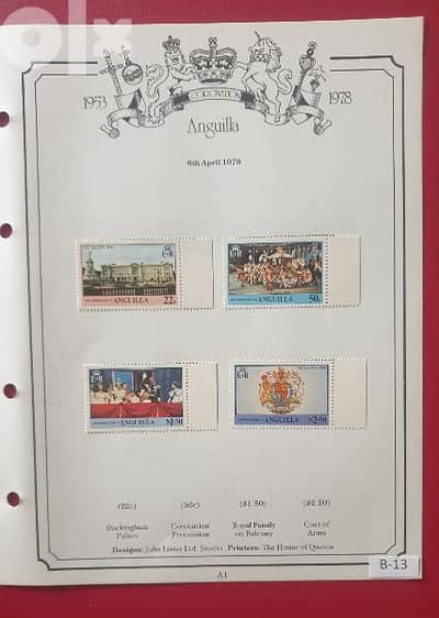 Block # B-13 Queen Elizabeth II Anguilla 6th April 1978