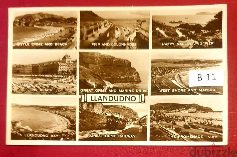 1950's lot B-11 England LLandudno multi-views posted card 1