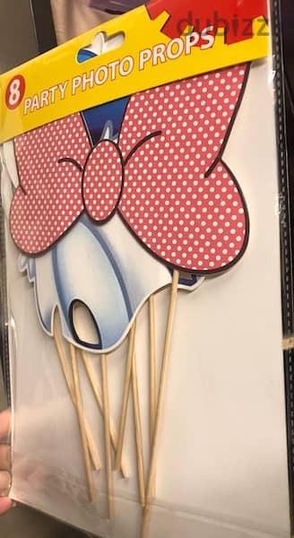 party photos props, 8 poeces. birthday supplies, mickey / minnie mouse 1