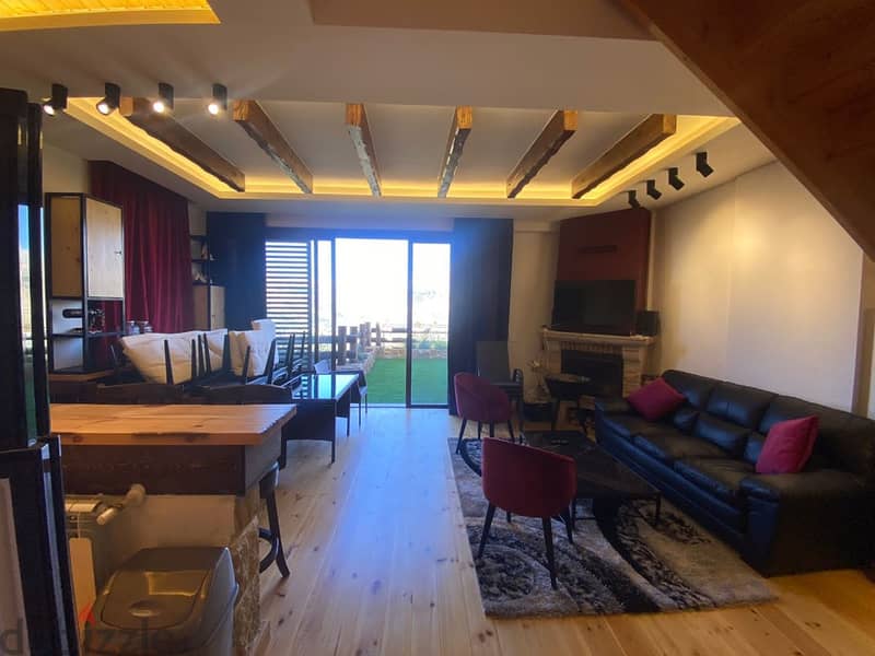 94 Sqm | Fully Furnished & Decorated Chalet For Rent In Faqra 2
