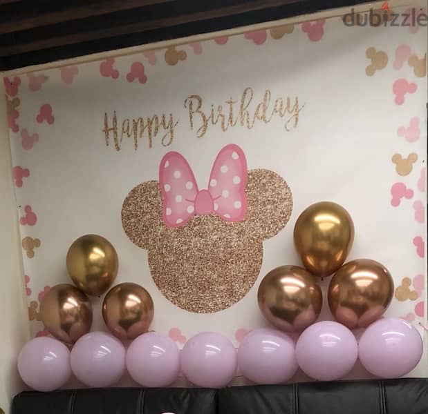 Frozen / Minnie Mouse photo theme backround,birthday decoration banner 1