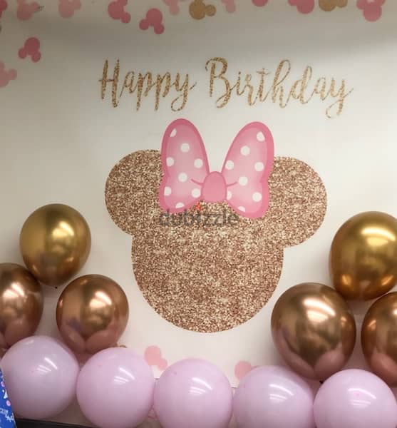 Frozen / Minnie Mouse photo theme backround,birthday decoration banner 3