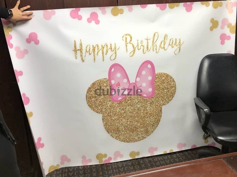 Frozen / Minnie Mouse photo theme backround,birthday decoration banner 4