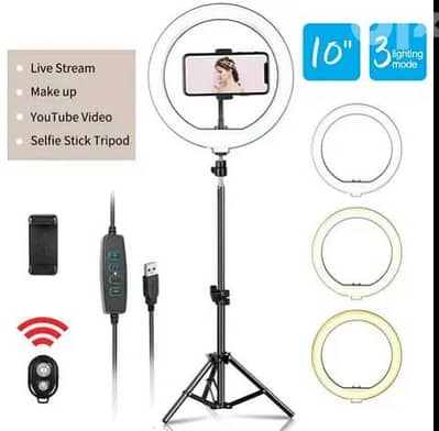 Bluetooth Ring Light Ringlight Tripod Mobile Stand Holder Led Light