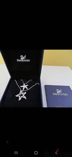 original Swarovski double chain double pendant star fish