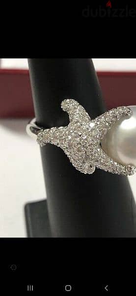 ring original swarovski sea fish pearl 3