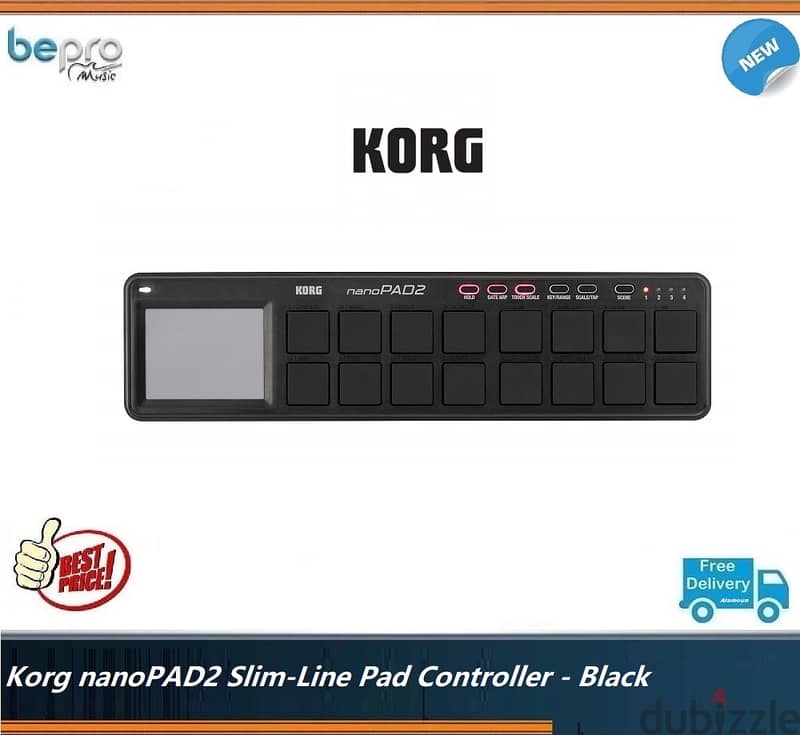 Korg nanoPAD2 Slim-Line Pad Controller - Black 0
