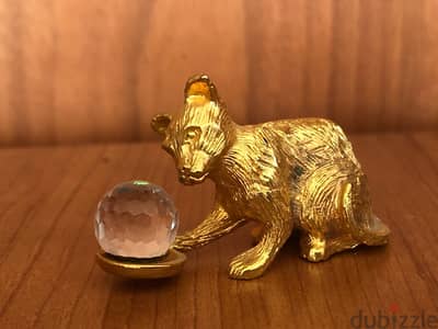 Vintage “Exquisite Accents” 18ct. plated Cat Figurine/Swarovski Ball