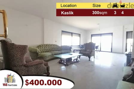 Kaslik 300m2 | Mint Condition | High-End | Furnished | Open View |