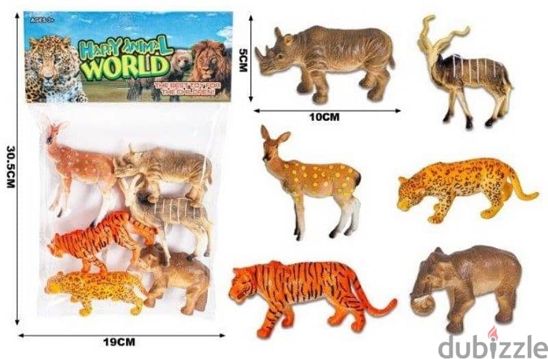 Happy Animal World Toys Set of 6 0