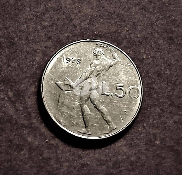 1978 Italy 50 Lire old coin 1