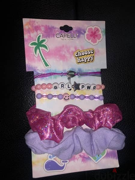 kids accesories, hair bands x2 with 3 bracelets 3