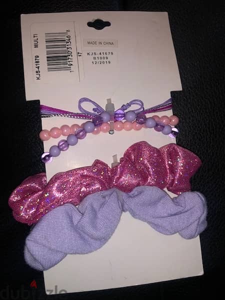kids accesories, hair bands x2 with 3 bracelets 2