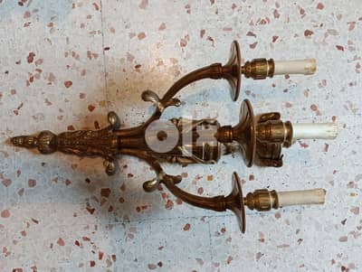 paires of  old bronze chandeliers