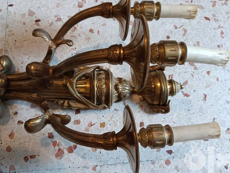 paires of  old bronze chandeliers 1