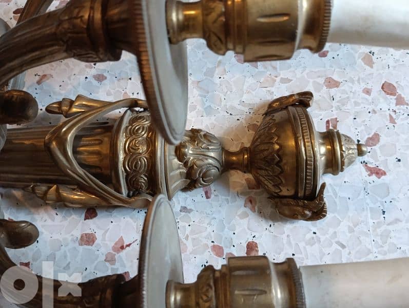 paires of  old bronze chandeliers 2