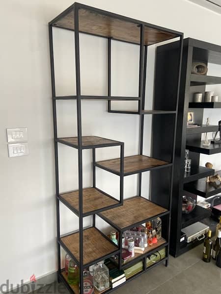 wall Unit steel and wood 1