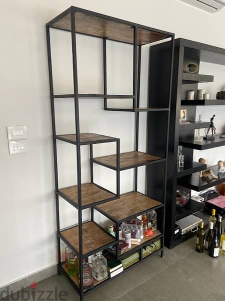 wall Unit steel and wood 3
