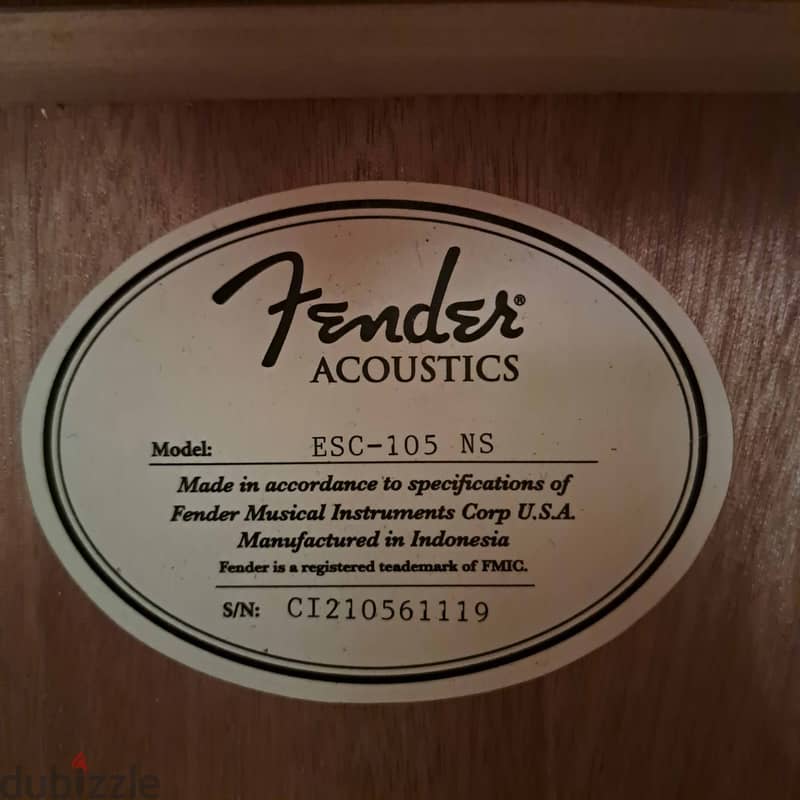 Fender ESC105NS classic guitar 2