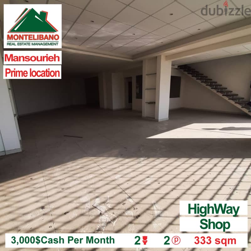 !! 3000$/Month !! Shop for Rent in Mansourieh !! 2