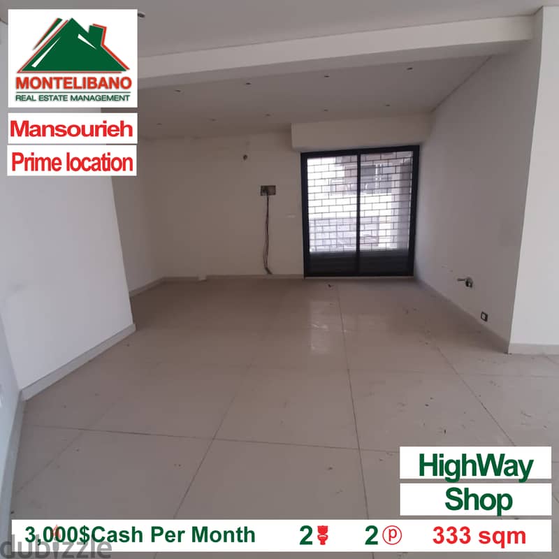 !! 3000$/Month !! Shop for Rent in Mansourieh !! 4