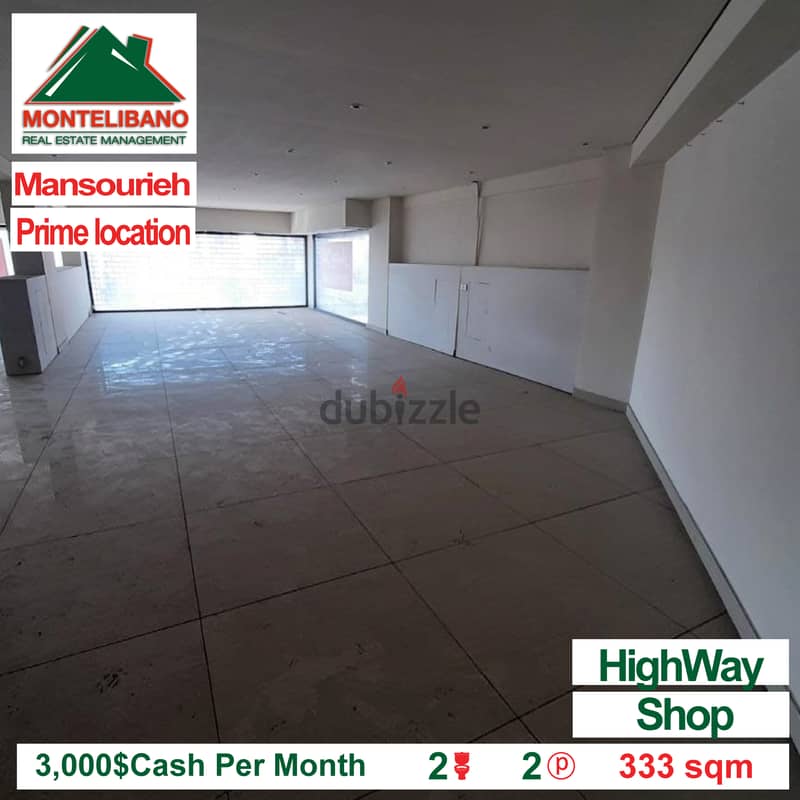 !! 3000$/Month !! Shop for Rent in Mansourieh !! 5