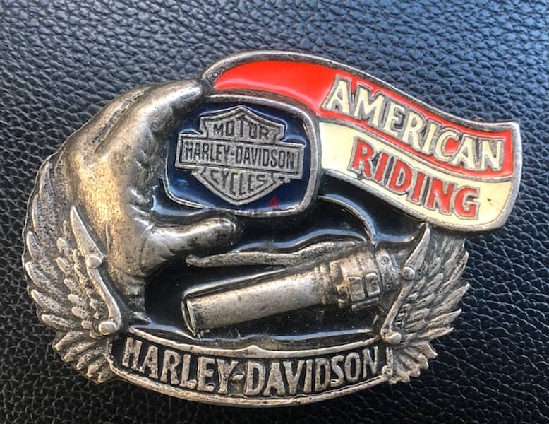 VTG. Harley-Davidson Belt Buckle 1992 Baron USA H413 American Riding 6