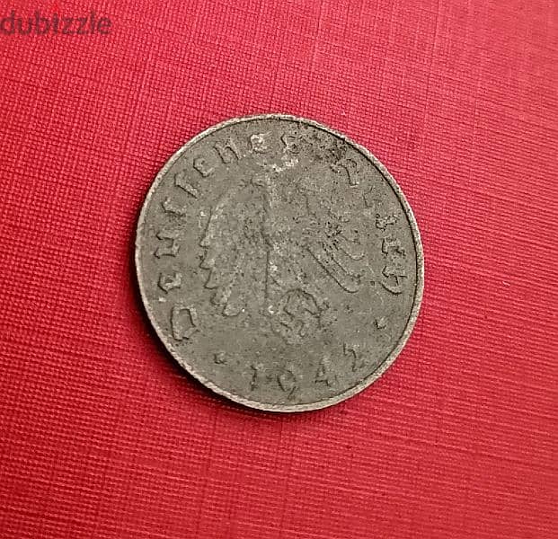 1942 Germany Nazi Third Reich Hitler Gov. 10 Pfennig zinc coin 0