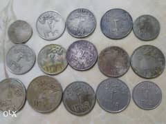 15 Saudi Arabia Coins مجموعة عملات قديمة للمملكة العربية السعودية 0