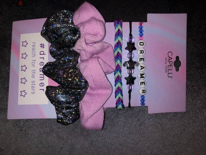 kids accesories, hair bands x2 with 3 bracelets 5