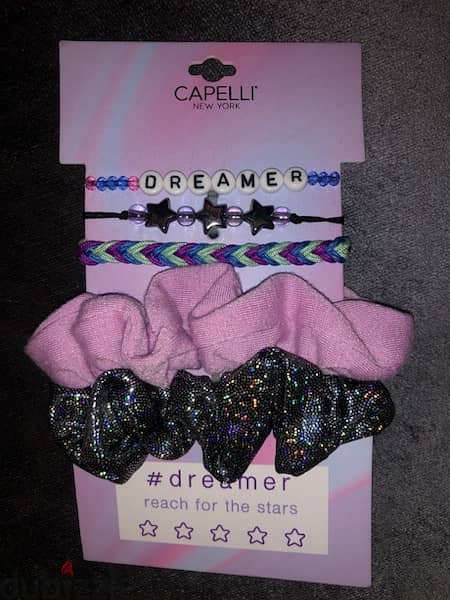 kids accesories, hair bands x2 with 3 bracelets 8