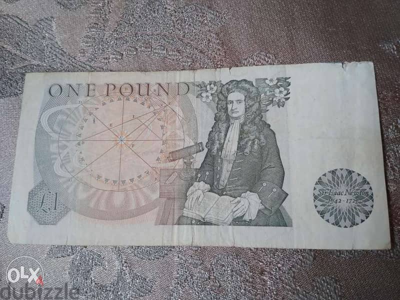 1 English Pound Memorial Banknote for Isaac Newton 1