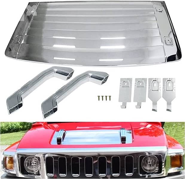 Hummer H3 chrome hood vent 0