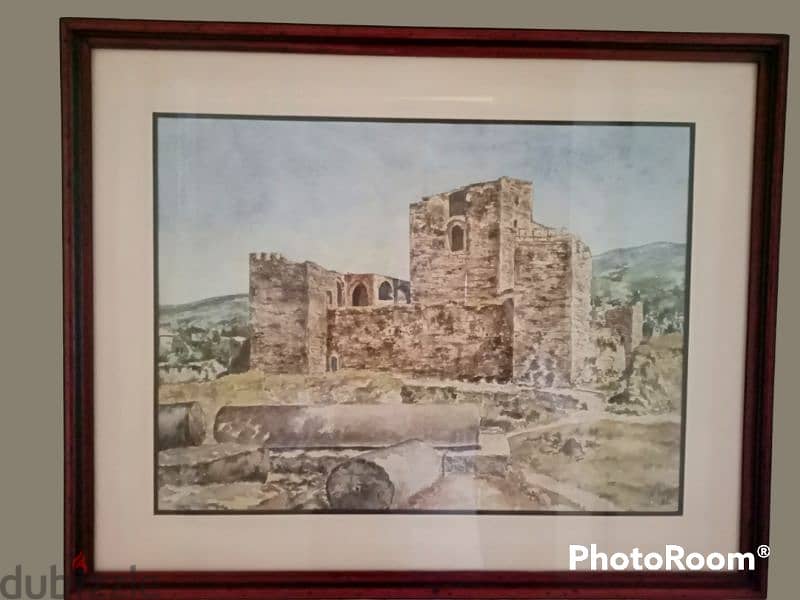 2 old watercolor by Karim el Haje signed and dated 1982 1