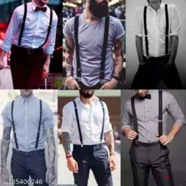 men suspenders black adjustable 0