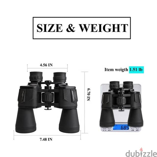 1000m Binoculars HD 20x50 Binoculars, 20x Zooming Telescope, Carry Bag 8