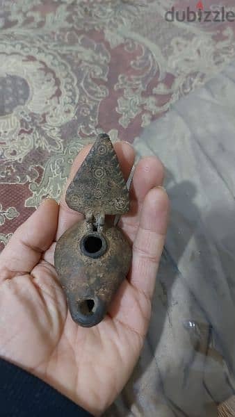 Ancient Byzantine Bronze Oil lamp year around 550 AD  Justinian era