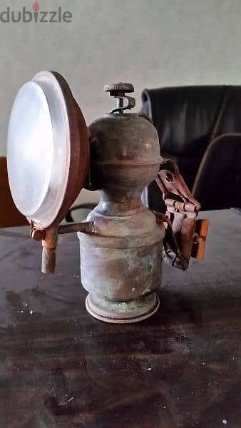 antique  collectable carbide lamp war world 2