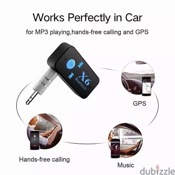 X6 Bluetooth AUX Audio Reciever Adapter Rechargeable 0