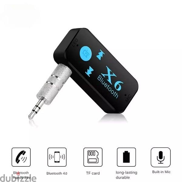X6 Bluetooth AUX Audio Reciever Adapter Rechargeable 3