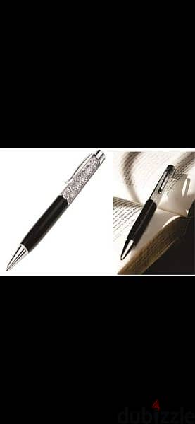 crystalline pen original swarovski no bag no box black white 1