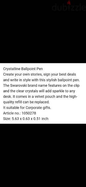 crystalline pen original swarovski no bag no box black white 5