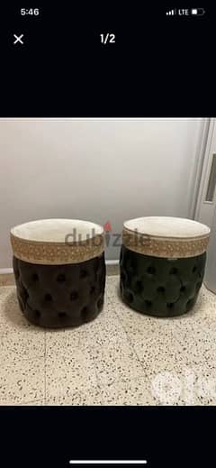 Pouf stools two pieces