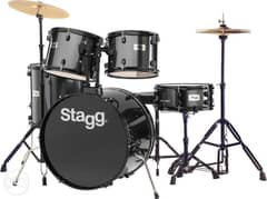 Drum set 5-piece with hardware & cymbals